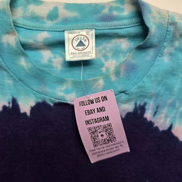 Vintage Alien Tie Dye Shirt XL Delta Pro Weights Alienhead Unique Multicolor Tee - Picture 5 of 9